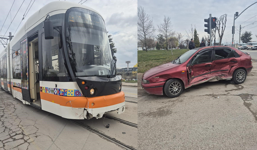 Eskişehir’de Otomobille Tramvay Çarpıştı: Yaralılar Var!