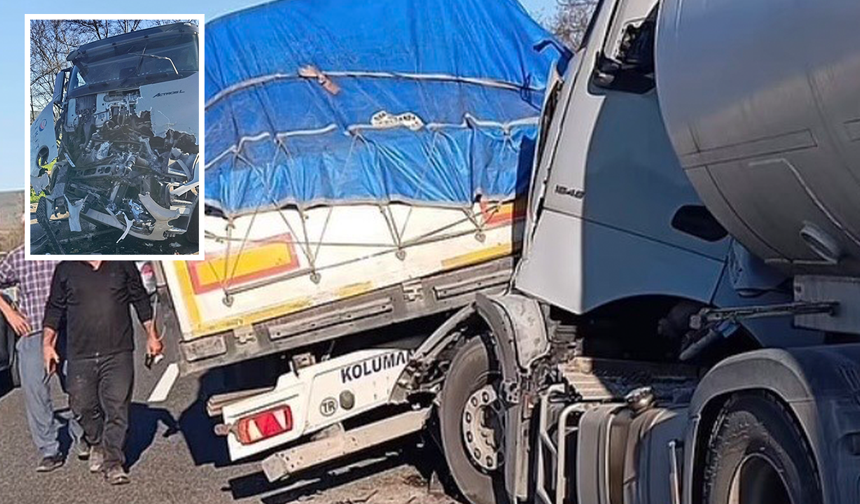 Eskişehir Yolunda 2 Tırın Çarpıştığı Kazada Faciadan Dönüldü