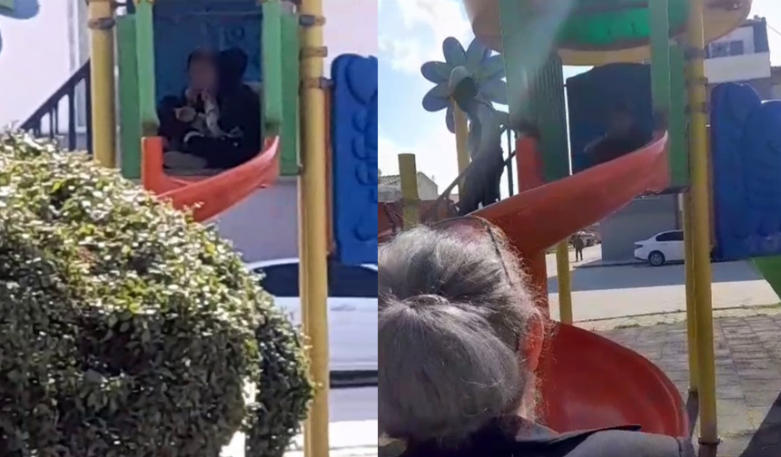 Eskişehir’de Çocuk Parkında Tepki Çeken Görüntü!