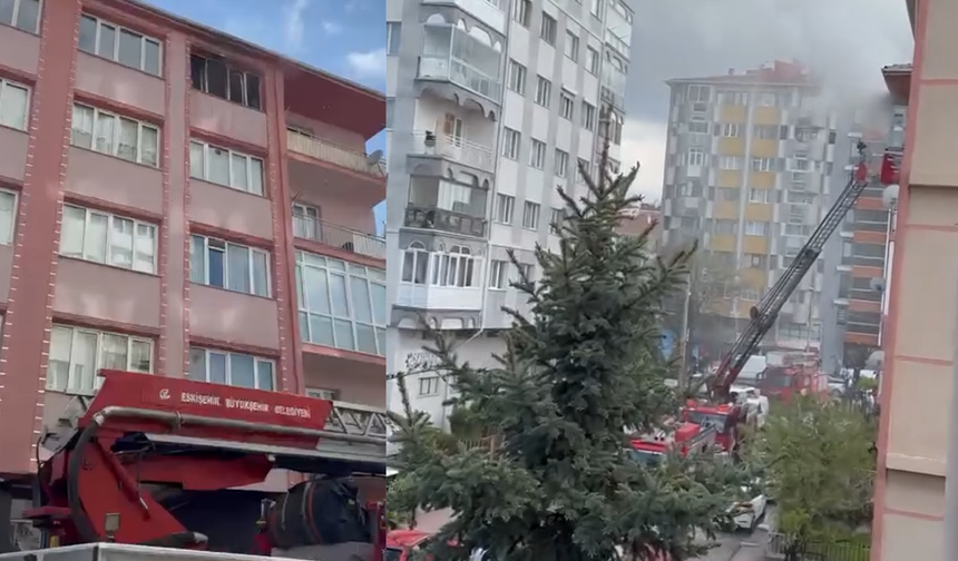 Eskişehir’de Apartmanın En Üst Katı Alevlere Teslim Oldu!