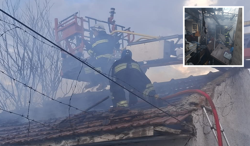 Eskişehir’de Yangın Çıkan Müstakil Ev Adeta Küle Döndü!