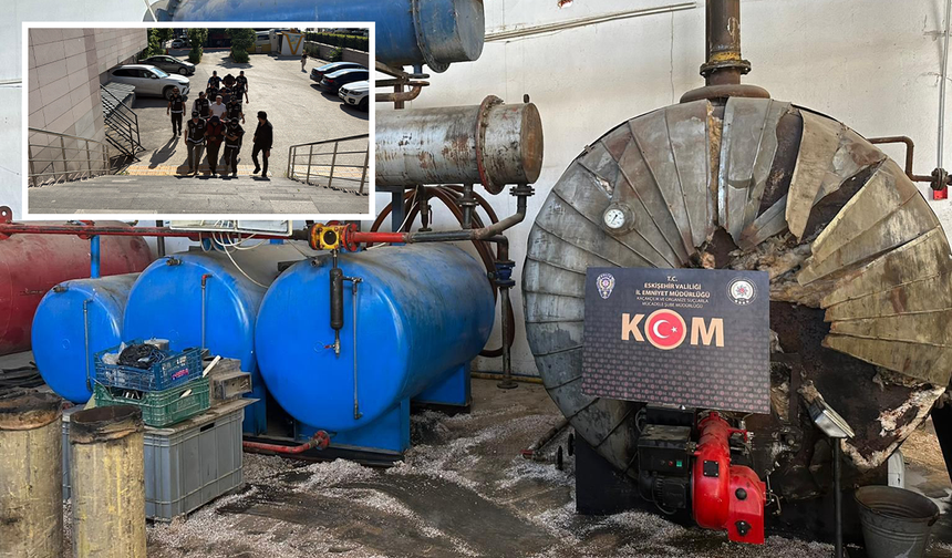 Eskişehir’de Binlerce Litre Kaçak Akaryakıt Üretilen İş Yerine Baskın!
