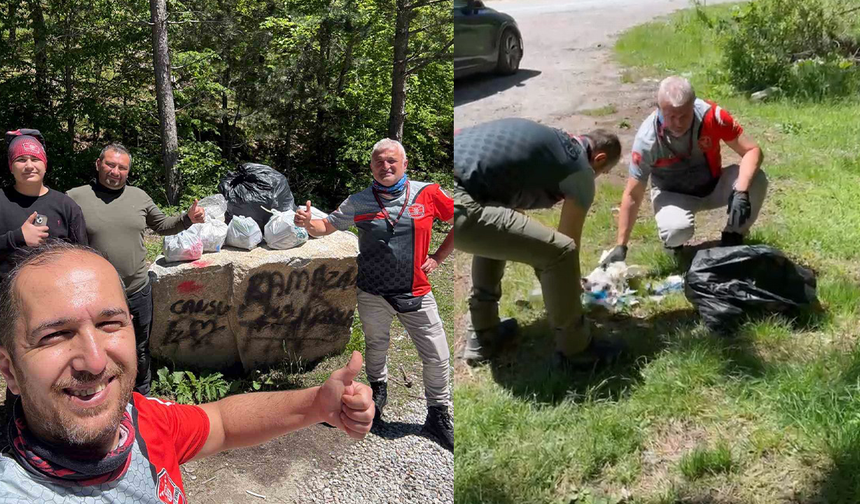 Eskişehirli Motosikletçilerden Doğa İçin Örnek Davranış!