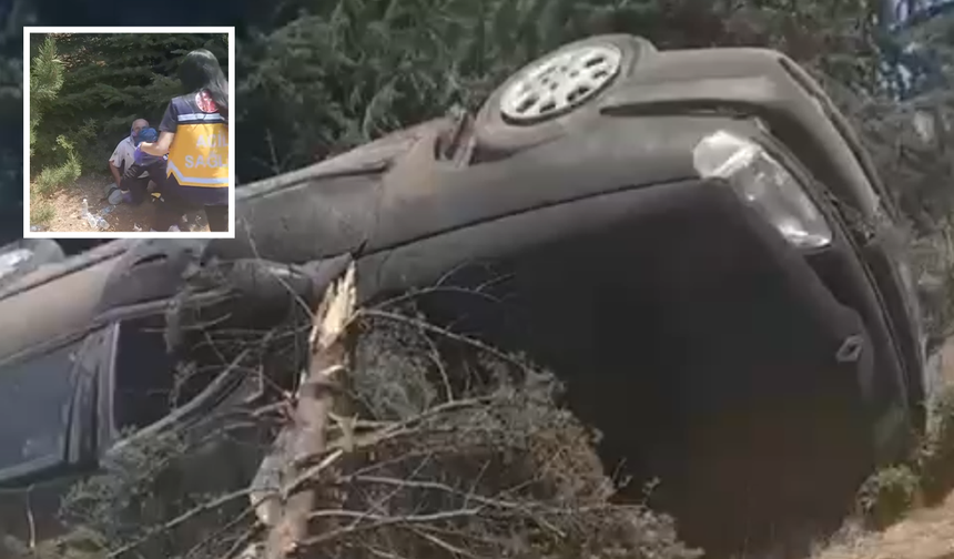 Eskişehir Sivrihisar Yolu’nda Feci Kaza! Araç Takla Attı!