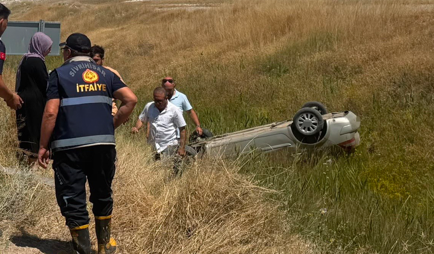 Eskişehir Yolunda Otomobil Takla Attı! 2 Kişi Yaralandı