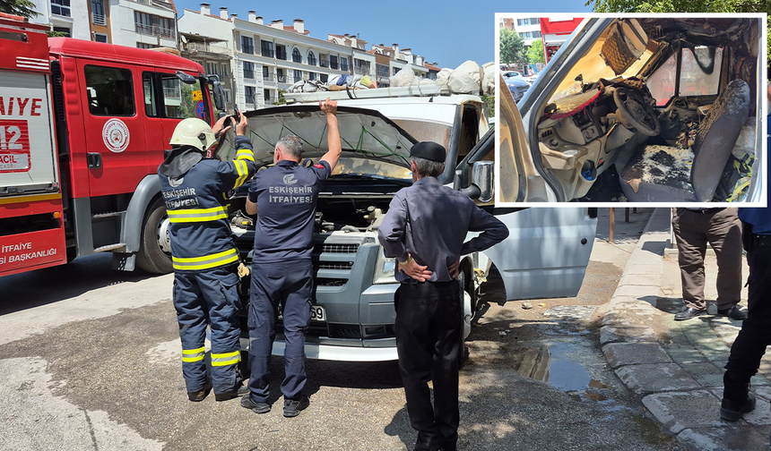Eskişehir’de Navigasyon Cihazı Patlayan Kamyonet Alev Aldı!