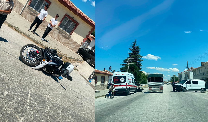 Eskişehir’de Panelvan Araçla Çarpışan Motosiklet Sürücüsü Yaralandı!