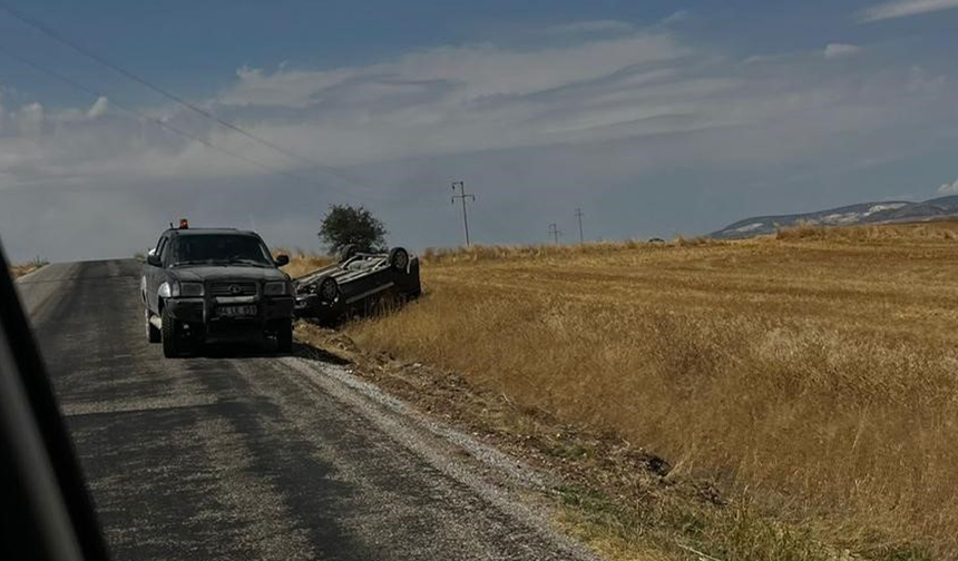 Eskişehir’de Otomobilin Takla Attığı Kazadan Şans Eseri Kurtuldu!