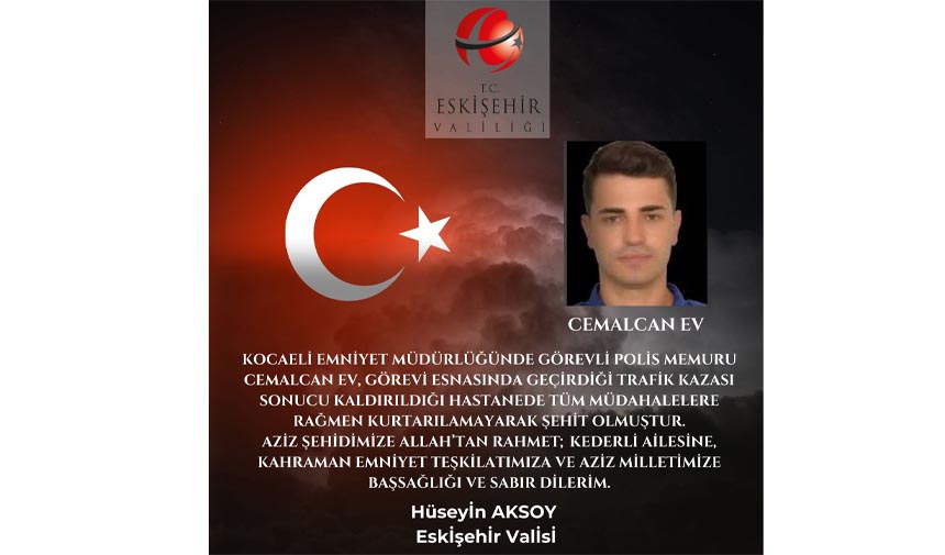 Eskişehirli Şehit Valilik Başsağlığı Mesajı