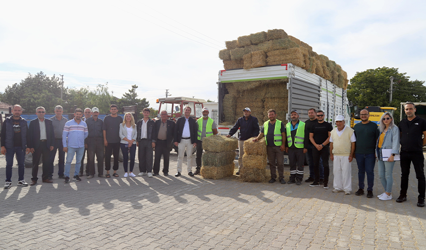 Eskişehir Büyükşehir Belediyesi, Üreticiler Için Sürdürdüğü Projeler Kapsamında Beylikova Ilçesinde Küçükbaş Ve Büyükbaş Hayvan Üreticilerine Yonca Balyası Dağıttı