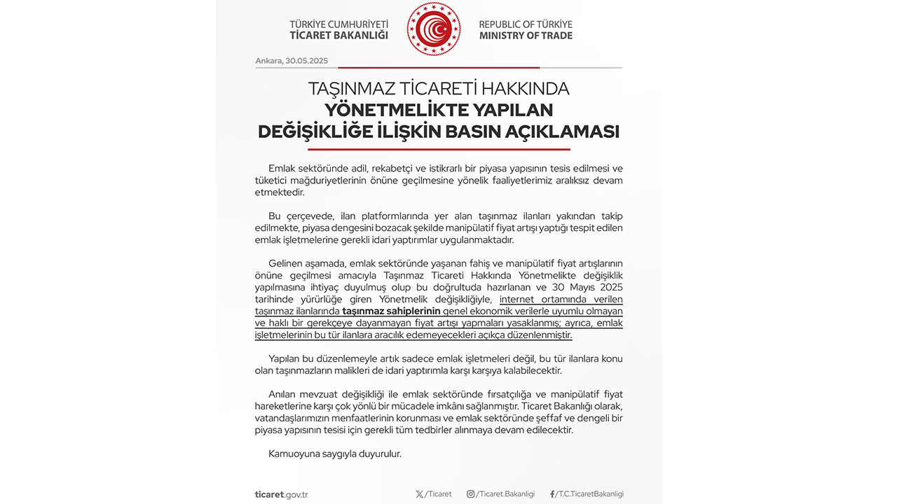 Tasınmaz Ticareti Hakkinda Yönetmelik
