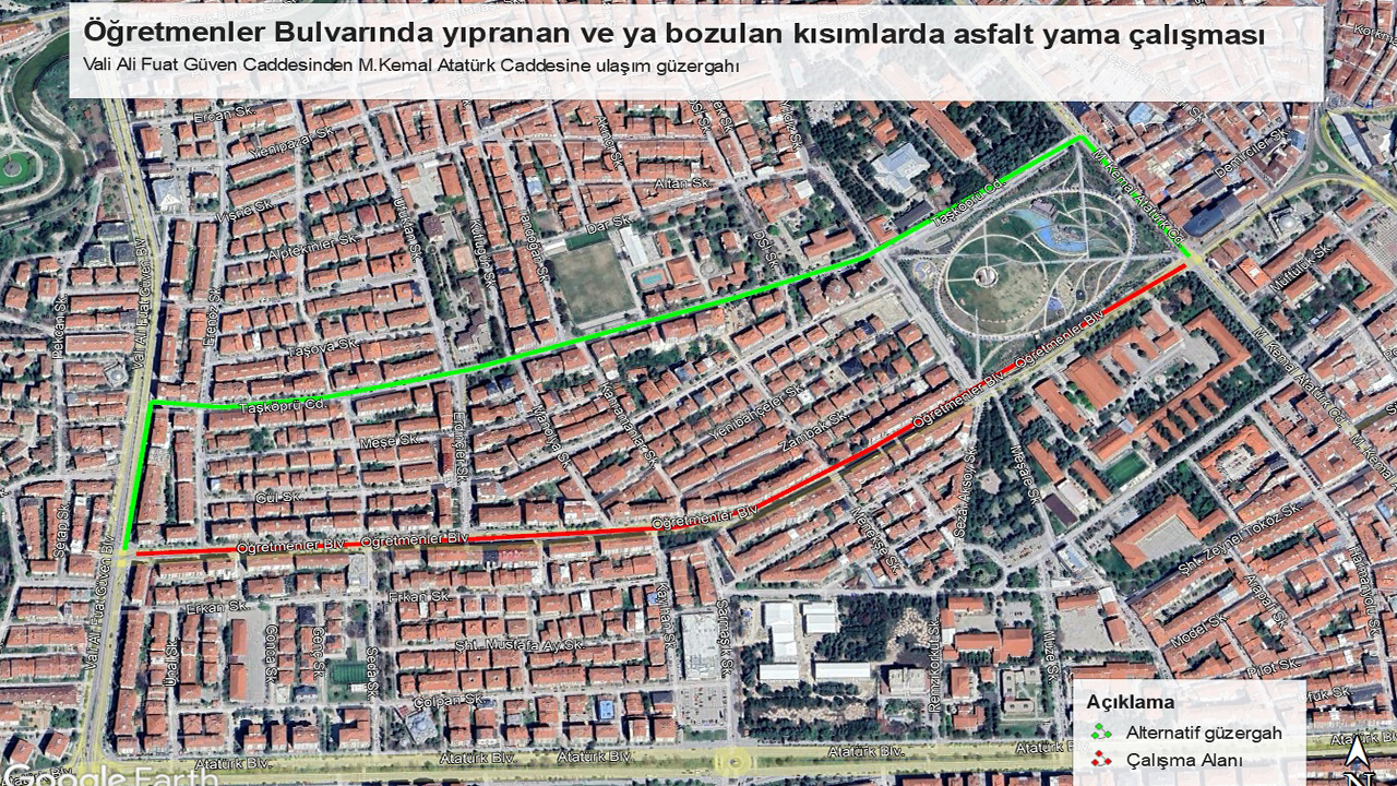 Eskişehirde Yol Çalışması Yapılacak Güzergah