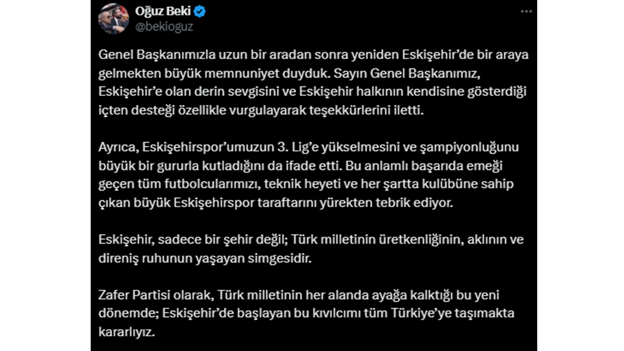 Oğuz Bekinin Paylaşımı