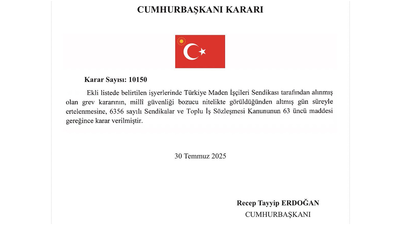 10150 Sayılı Cumhurbaşkanı Kararı