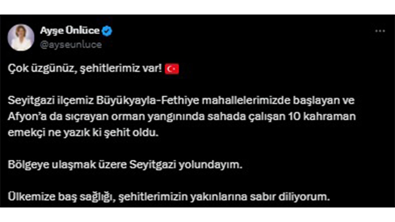 Ayşe Ünlüce Taziye Mesajı