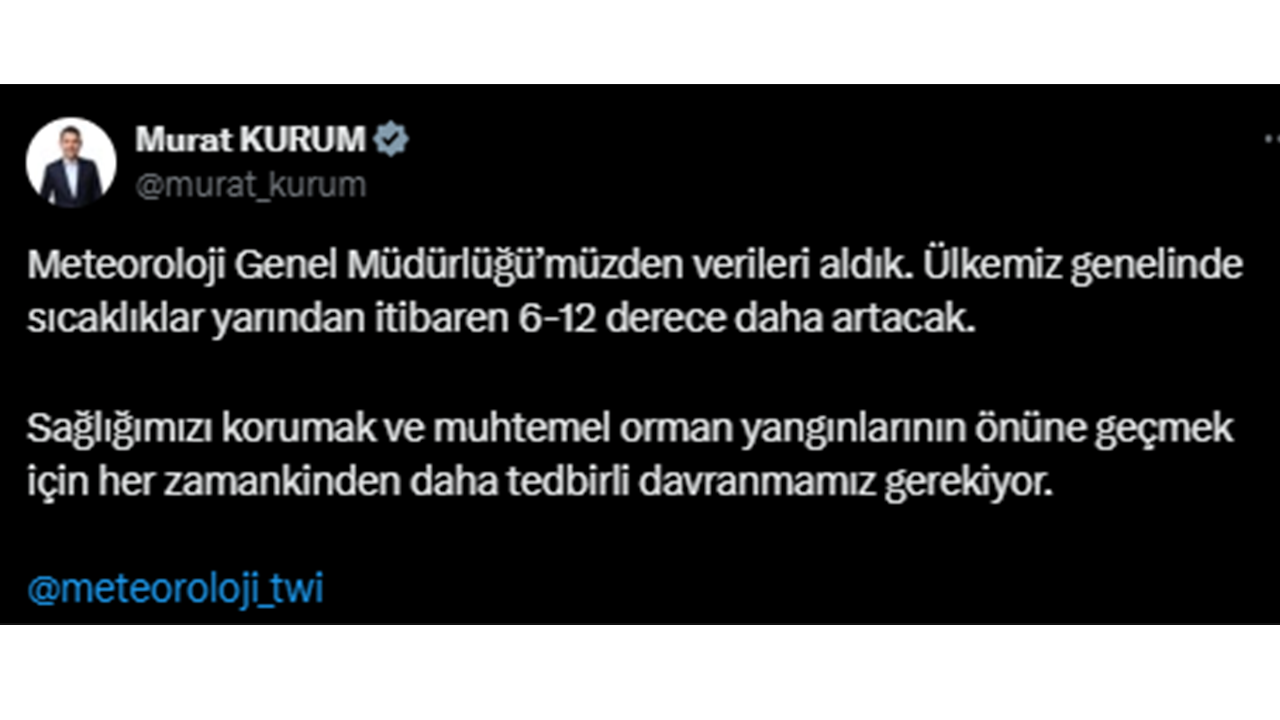 Bakan Kurum'un Açıklaması