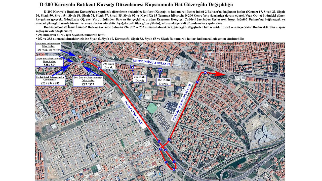 Eskişehir Tepebaşı Kavşağı Güzergah Değişikliği