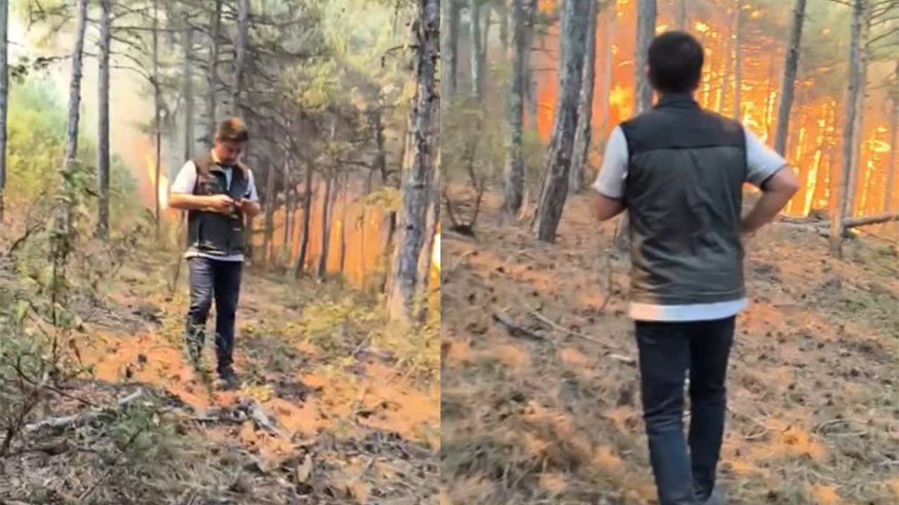 Eskişehirde Ekipler Alevlerin Ortasında Kaldı-1