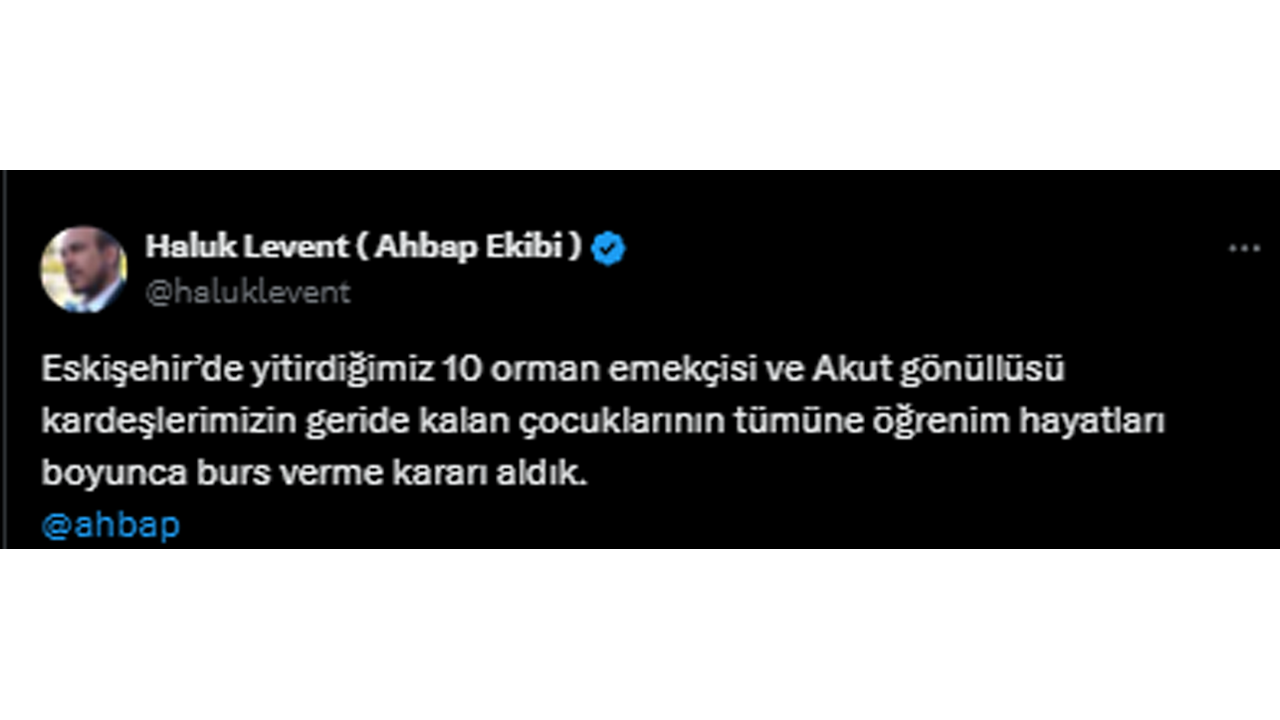 Haluk Levent Burs Açıklaması