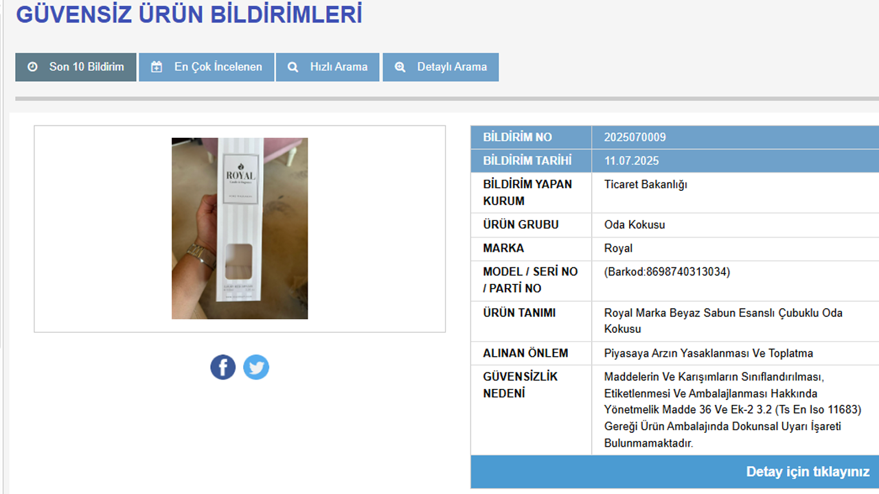 Oda Kokusu Toplatma Kararı