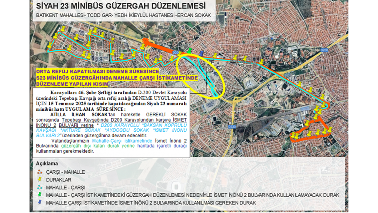 Siyah 23 Minibüs Güzergahı