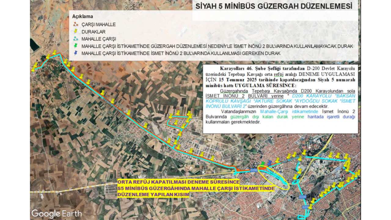 Siyah 5 Minibüs Güzergahı