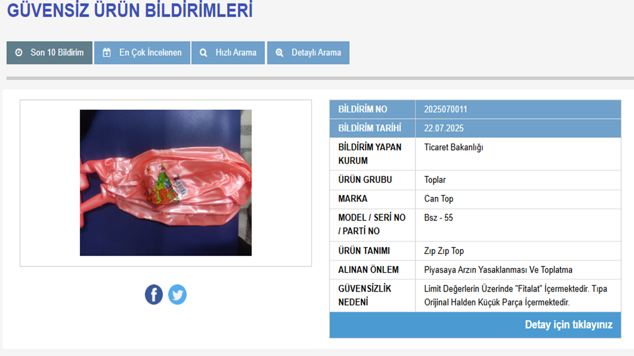 Toplatma Kararı Verilen Oyuncak