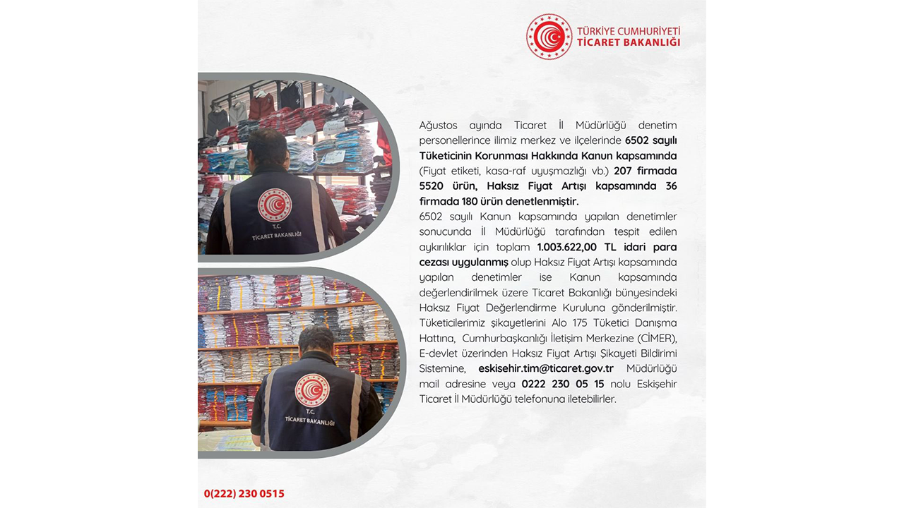 Eskişehir Ticaret Il Müdürlüğü Denetim Raporu