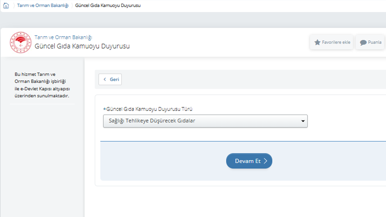 Güncel Gıda Kamuoyu Duyurusu
