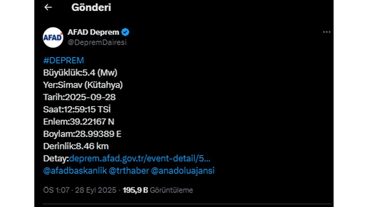 Afad Depreme Ilişkin Bilgileri Paylaştı