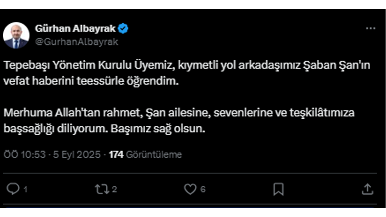 Başkan Albayrak'ın Baş Sağlığı Mesajı