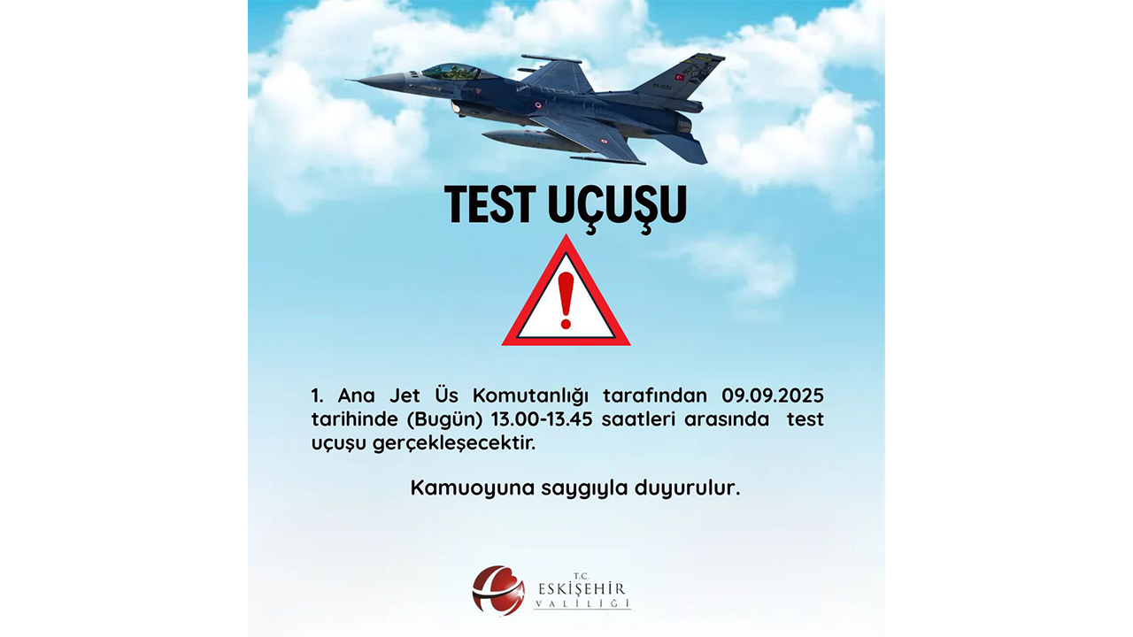 Eskişehir 1. Ana Jet Üs Komutanlığı Test Uçuşu