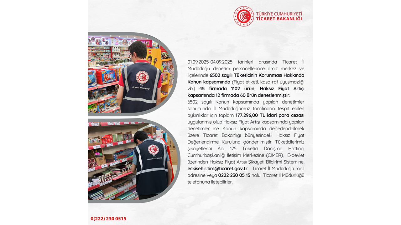 Eskişehir Ticaret Müdürlüğü Firma Denetimleri