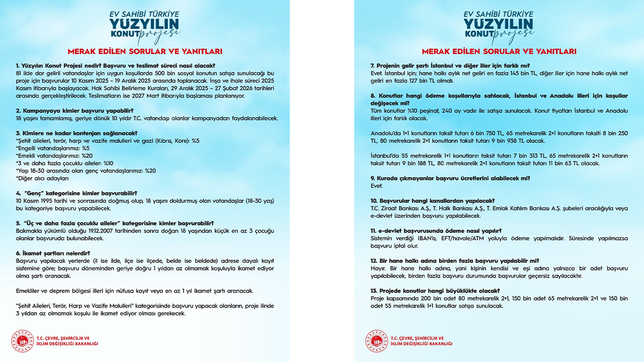 500 Bin Sosyal Konut Projesi Detayları