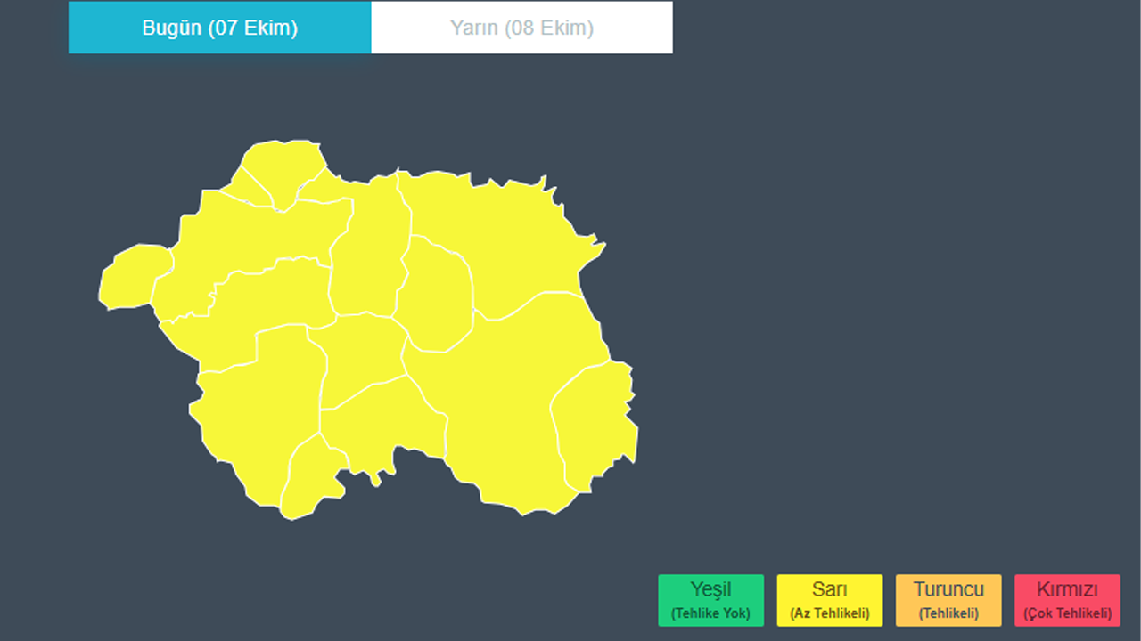 Eskişehir'de Tüm Ilçeler Için Sarı Kod Uyarısı Yapıldı