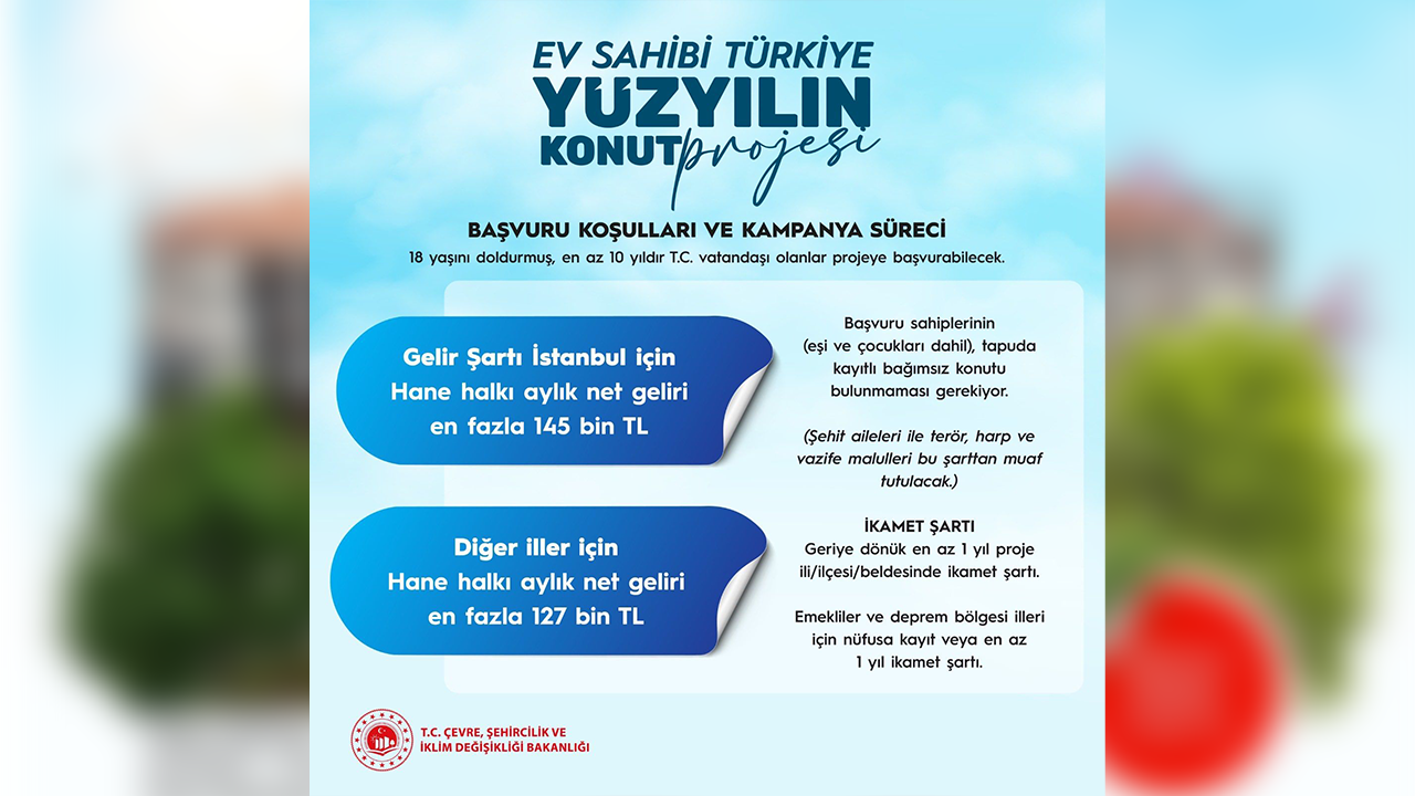 Konut Projesi Başvuru Şartları Belli Oldu
