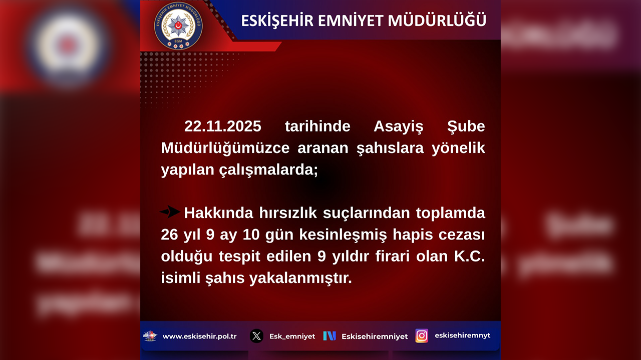 9 Yıldır Aranan Şahıs Yakalandı