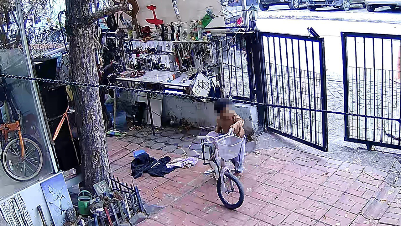 Bisikleti Alarak Bahçeden Uzaklaştı