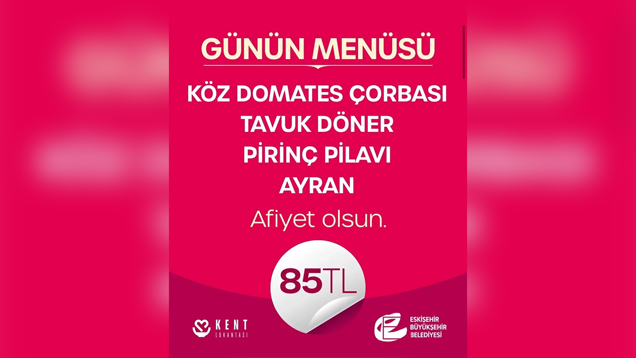 Kent Lokantası Menü Fiyatına Zam