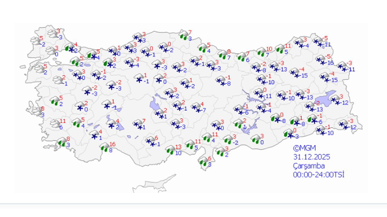 Meteoroloji Yılbaşı Hava Durumu Tahmini