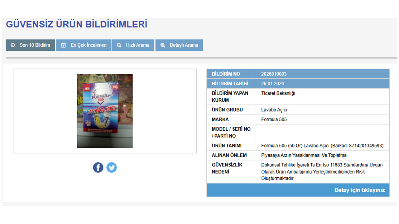 Lavabo Açici Hk. Toplatma Karari