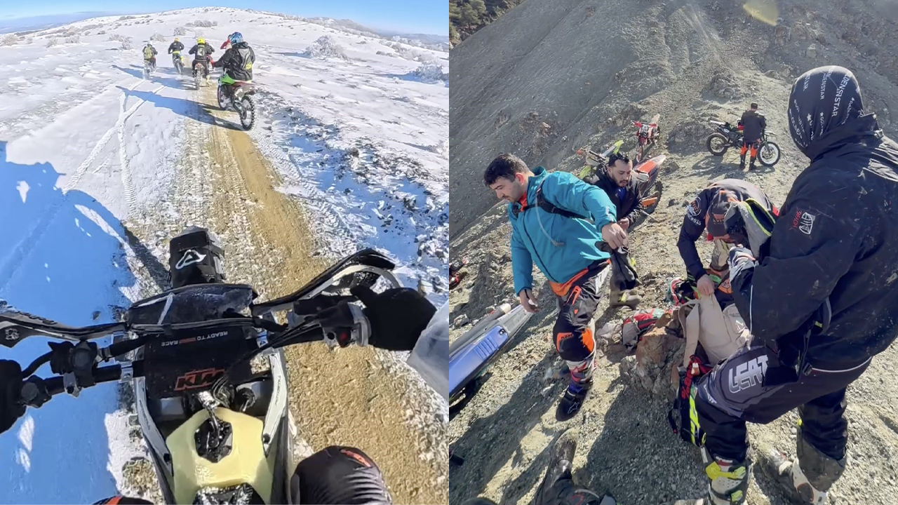 Motorcular Zorlu Dağ Yollarını Aştı