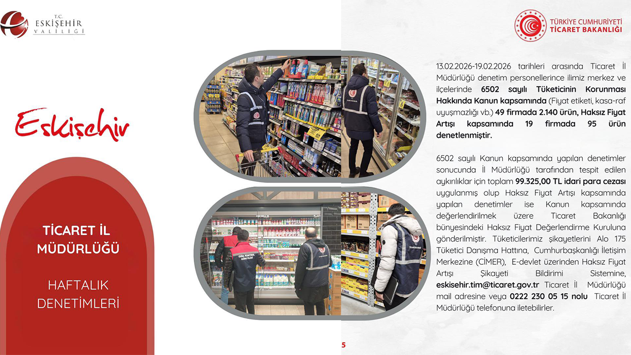 13, 19 Şubat Haftalık Denetim Raporu