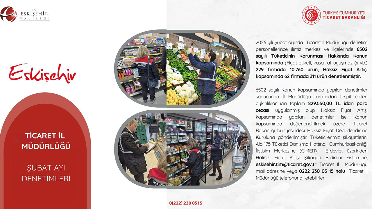 Eskişehir Şubat Ayı Denetimleri