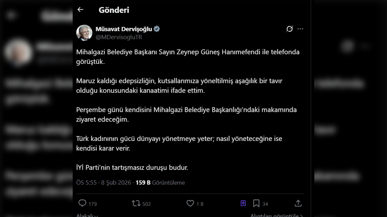 Müsavat Dervi̇şoğlu'nun Paylaşimi