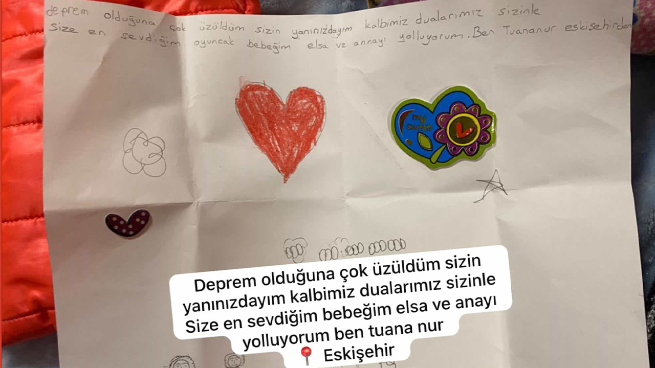 Tuana Nur'un Depremzedelere Gönderdiği Anlamlı Not