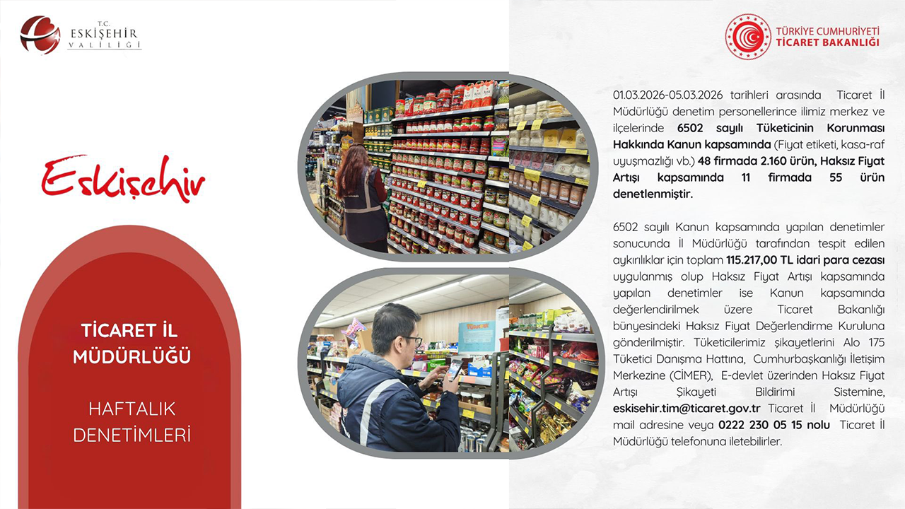 1, 5 Mart Haftalık Denetim Raporu