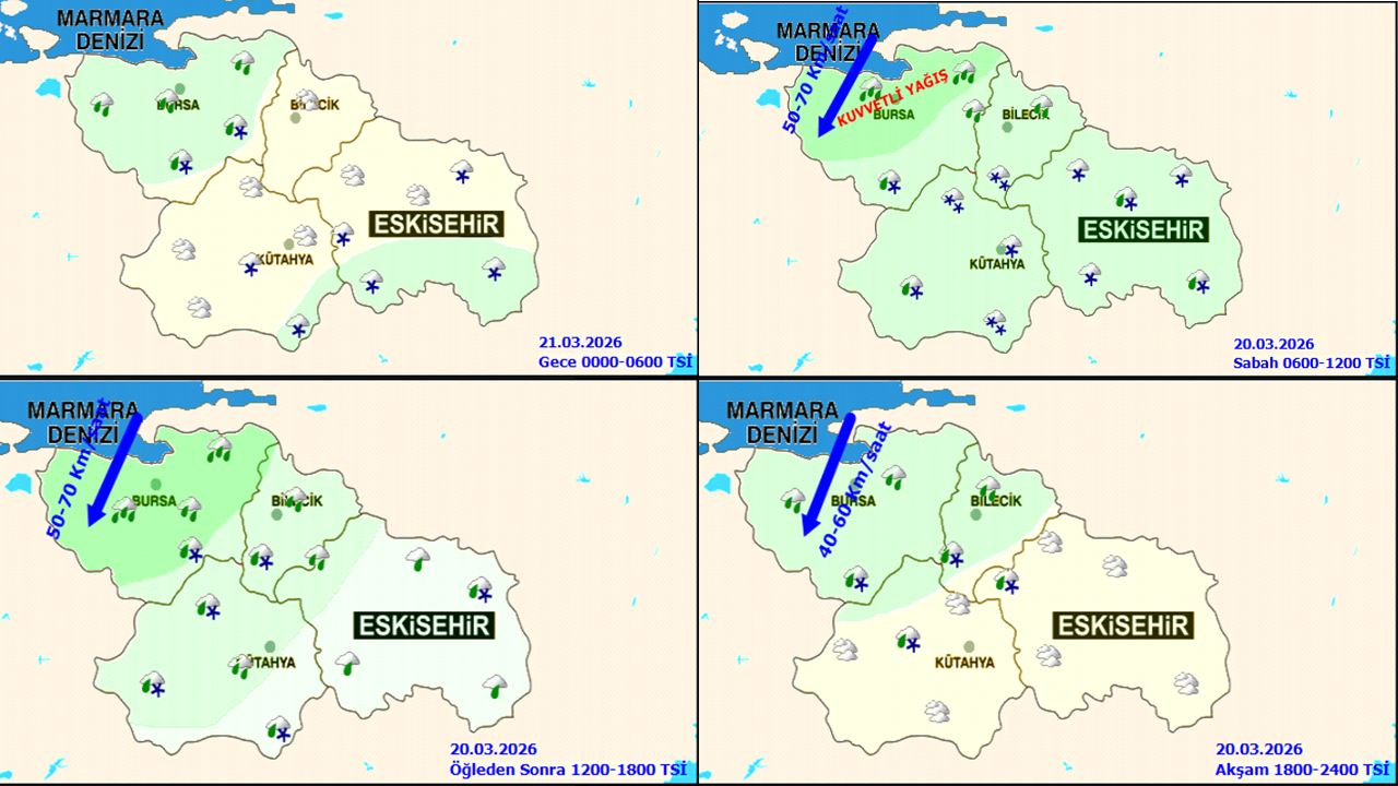 20 Mart Eskişehir Saatlik Hava Tahmini