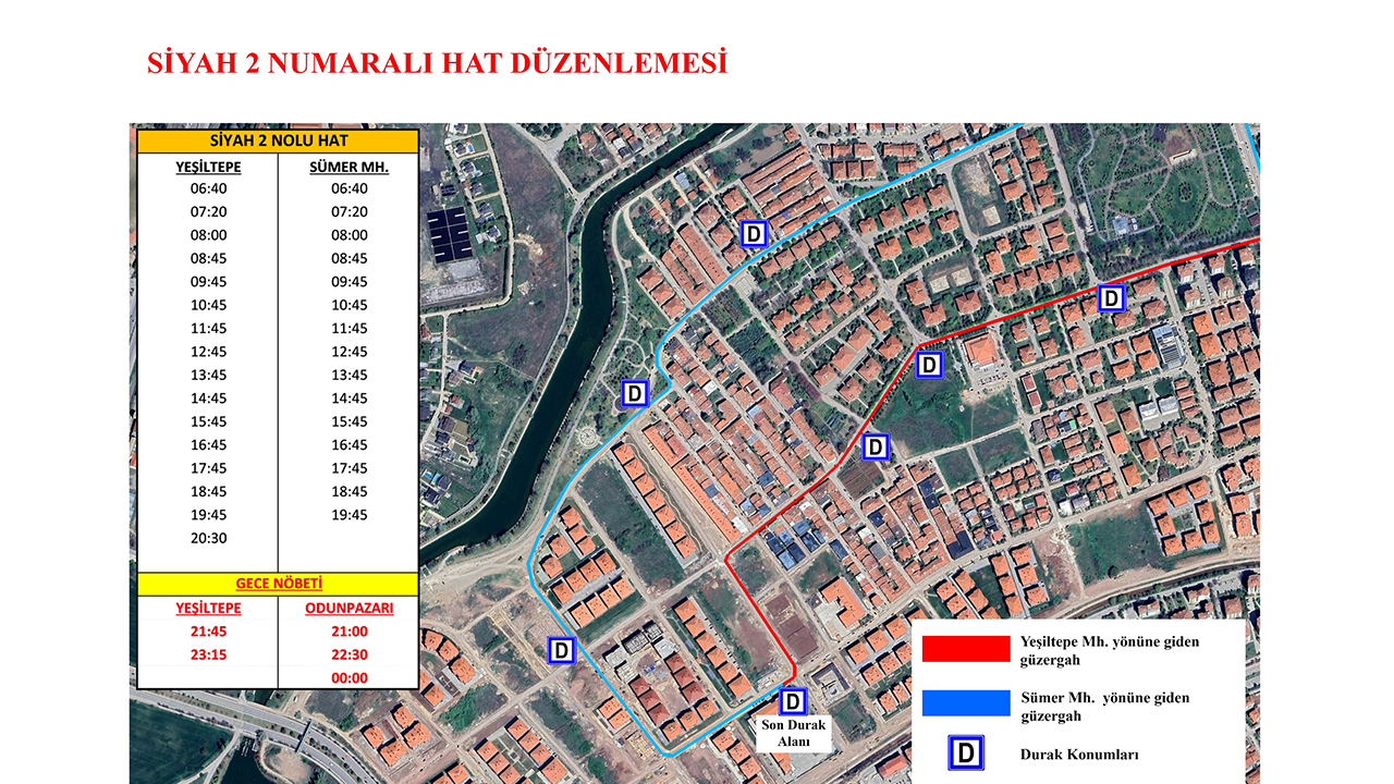 Eskişehir Siyah 2 Otobüs Saatleri