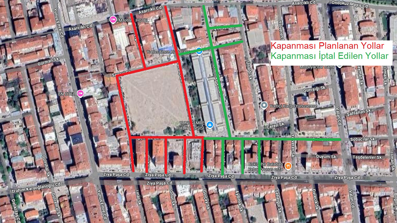 Kapanması Planlanan Sokaklar